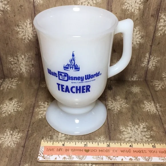 Vintage Walt Disney World Milk Glass Teacher Mug - Picture 11 of 12